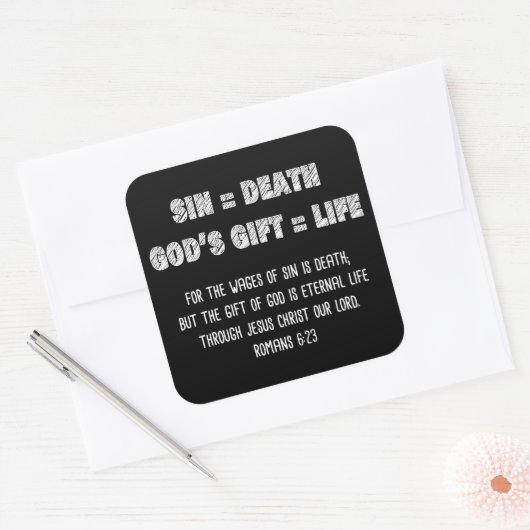 クリスチャン信仰数学方程式：救いの福音 スクエアシール (封筒)