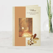 クリスチャン信仰水カラー秋ロード心地よい カード (正面)