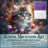 クリスチャン信仰猫好きかわいいクリスマス シーズンカード