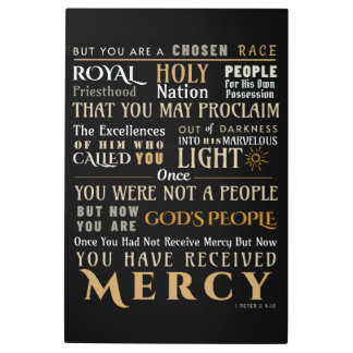 クリスチャン信仰1ペテロ2-9:10金属芸術 メタルプリント