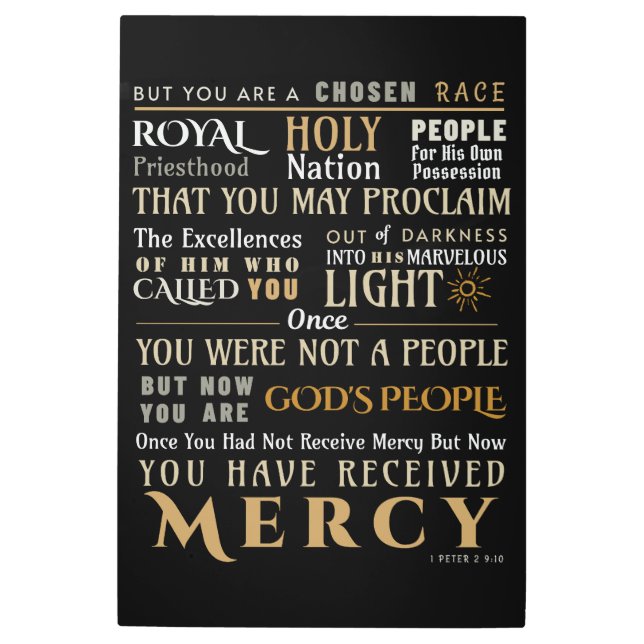 クリスチャン信仰1ペテロ2-9:10金属芸術 メタルプリント (正面)