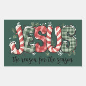 クリスチャン信仰 クリスマスの真実 長方形シール (正面)