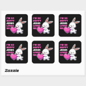 クリスチャン信心女の子イエス様が私を愛してる スクエアシール (シート)