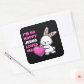 クリスチャン信心女の子イエス様が私を愛してる スクエアシール (封筒)