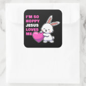 クリスチャン信心女の子イエス様が私を愛してる スクエアシール (バッグ)