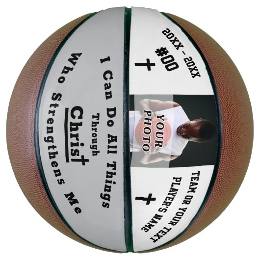 クリスチャン写真と完全にカスタマイズ可能なバスケットボール バスケットボール (縦)