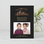 クリスチャン出生クリスマスフォトフラットカード シーズンカード (スタンド正面)