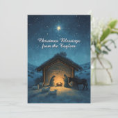 クリスチャン出生シーンスター宗教クリスマス シーズンカード (スタンド正面)