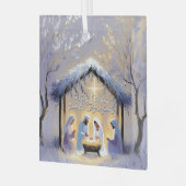 クリスチャン出生シーン神聖な家族クリスマス ガラスオーナメント (正面左)