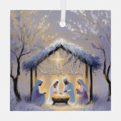 クリスチャン出生シーン神聖な家族クリスマス ガラスオーナメント (裏面)