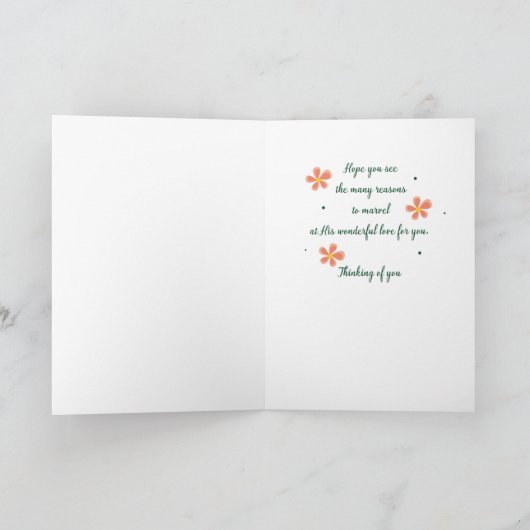 クリスチャン勇気付けられるホープ喜びと平和シンプル カード (内部)