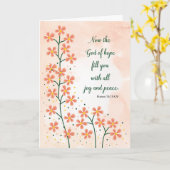 クリスチャン勇気付けられるホープ喜びと平和シンプル カード (黄色い花)