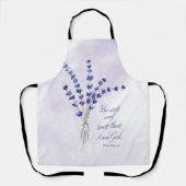クリスチャン勇気付けられるラベンダーウィズ聖なる書物、 経典 エプロン (正面)