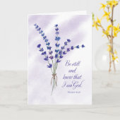 クリスチャン勇気付けられるラベンダーウィズ聖なる書物、 経典 カード (黄色い花)