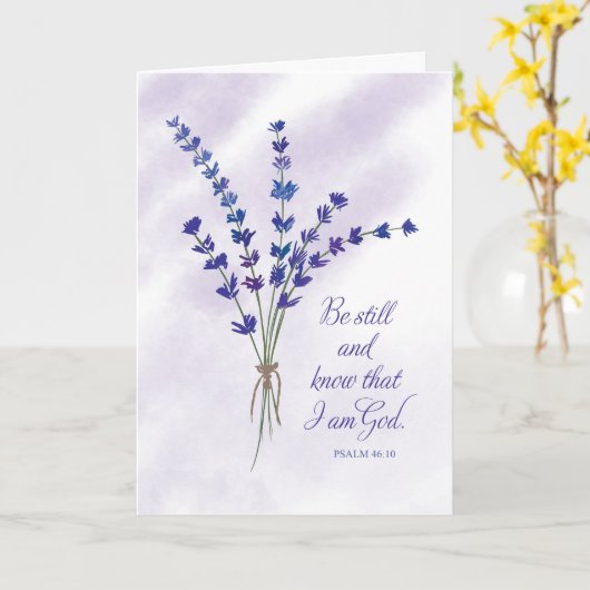 クリスチャン勇気付けられるラベンダーウィズ聖なる書物、 経典 カード (黄色い花)