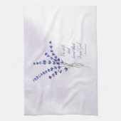 クリスチャン勇気付けられるラベンダーウィズ聖なる書物、 経典 キッチンタオル (縦)