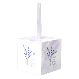 クリスチャン勇気付けられるラベンダーウィズ聖なる書物、 経典 キューブオーナメント