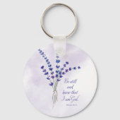 クリスチャン勇気付けられるラベンダーウィズ聖なる書物、 経典 キーホルダー (正面)