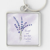 クリスチャン勇気付けられるラベンダーウィズ聖なる書物、 経典 キーホルダー (正面)
