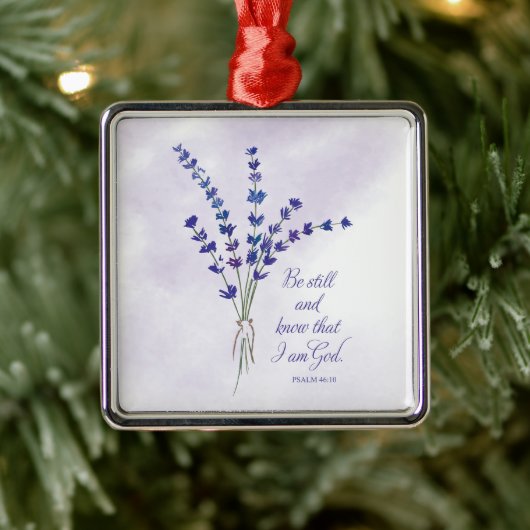 クリスチャン勇気付けられるラベンダーウィズ聖なる書物、 経典 メタルオーナメント (ツリー)