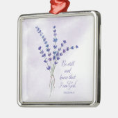 クリスチャン勇気付けられるラベンダーウィズ聖なる書物、 経典 メタルオーナメント (左)