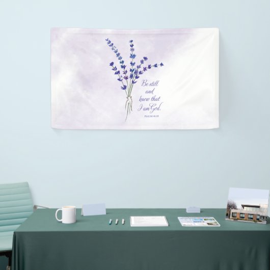 クリスチャン勇気付けられるラベンダーウィズ聖なる書物、 経典 横断幕 (トレードショー)