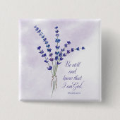 クリスチャン勇気付けられるラベンダーウィズ聖なる書物、 経典 缶バッジ (正面)