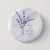 クリスチャン勇気付けられるラベンダーウィズ聖なる書物、 経典 缶バッジ (正面)