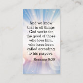 クリスチャン勇気付けられる祈りの言葉 名刺 (裏面)