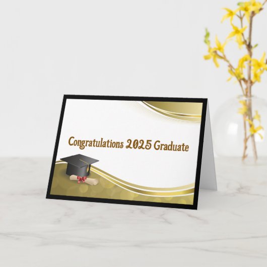 クリスチャン卒業カード カード (黄色い花)