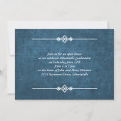 クリスチャン卒業写真アナウンスブルー 招待状 (裏面)