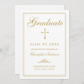 クリスチャン卒業白書金ゴールドクロススクリプト 案内状 (正面/裏面)