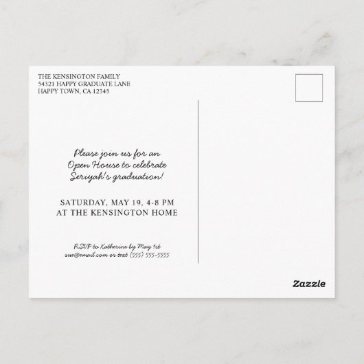 クリスチャン卒業聖書の聖句イザヤ40写真 ポストカード (裏面)