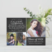 クリスチャン卒業聖書の聖句イザヤ40写真 招待状 (スタンド正面)