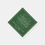 クリスチャン卒業聖書の聖句タイポグラフィグリーン スタンダードカクテルナプキン (角)