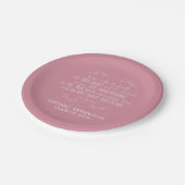 クリスチャン卒業聖書の聖句タイポグラフィピンク ペーパープレート (アングル)