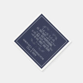 クリスチャン卒業聖書の聖句タイポグラフィブルー スタンダードカクテルナプキン (角)