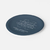 クリスチャン卒業聖書の聖句タイポグラフィブルー ペーパープレート (アングル)