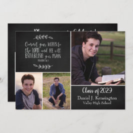 クリスチャン卒業聖書第3節フォトコラージュ 招待状