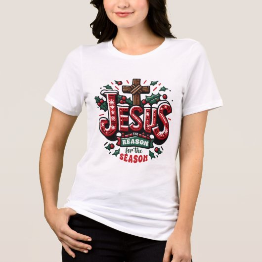 クリスチャン向け 降誕祭デザイン トライブレンドTシャツ (正面)