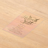 クリスチャン天国送信ピンク雲ガールベビーシャワー アクリル招待状 (レイダウン)