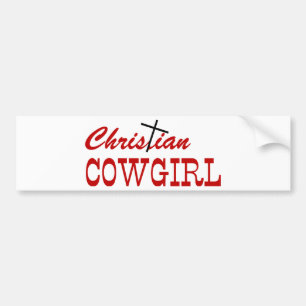 クリスチャン女性のカーボーイ バンパーステッカー