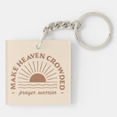 クリスチャン女性の女の子引用文ボホベージュ美学 キーホルダー (裏面)