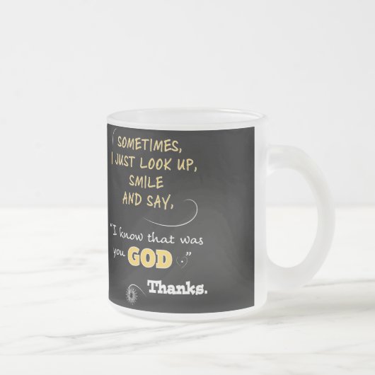 クリスチャン女性用コーヒーマグ　神に感謝 フロストグラスマグカップ (右)