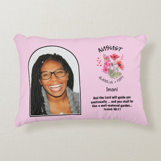 クリスチャン威厳がある誕生月花名写真 アクセントクッション (正面)