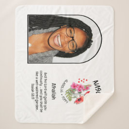 クリスチャン威厳がある誕生月花名写真 シェルパブランケット