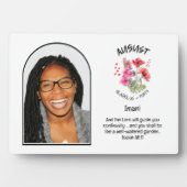 クリスチャン威厳がある誕生月花名写真 フォトプラーク (正面)