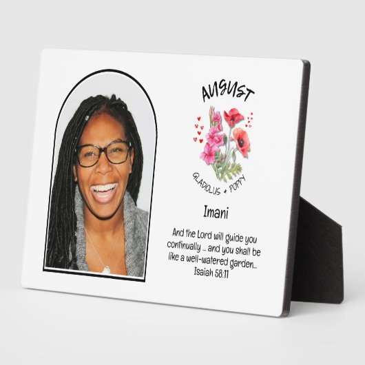 クリスチャン威厳がある誕生月花名写真 フォトプラーク (側面)