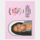 クリスチャン威厳がある誕生月花名写真 フリースブランケット (正面)