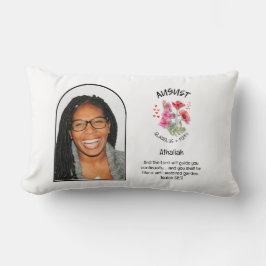 クリスチャン威厳がある誕生月花名写真 ランバークッション